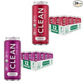 CLEAN Cause Low Calorie Raspberry and Blackberry USDA Organic Sparkling Yerba Mate Tea (16oz cans 2-12-Pack Case) Low Sugar 160mg Caffeine Healthy Alternative to Soda &amp Energy Drinks.