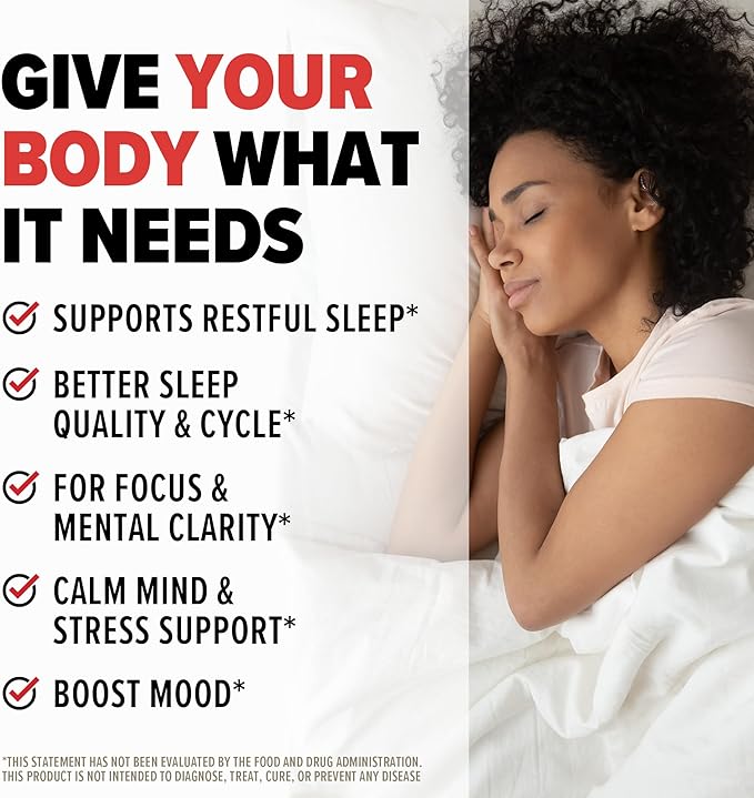10X Health Sleep Supplements for Adults - 60 Capsules - Melatonin 3mg L Theanine Magnesium Supplement Magnesium Oxide for Deep Better Rest &amp Relaxation - 3-in-1 Natural Sleep Support