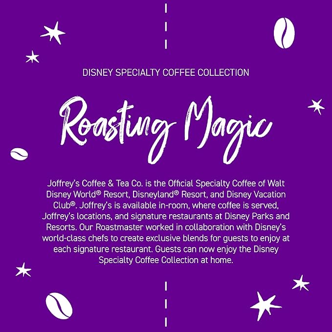 Joffrey's Coffee - Disney French Roast Blend Artisan Dark Roast Arabica Coffee Beans Full-Bodied Blend Hints of Caramel &amp Chocolate 2.0 Compatible (Single Serve 24 Count)