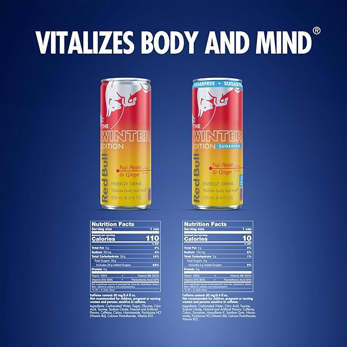 Red Bull Energy Drink Variety 2025 Advent Calendar Pack with 80mg Caffeine Taurine &amp B Vitamins 8.4 fl. oz. - 24 Cans