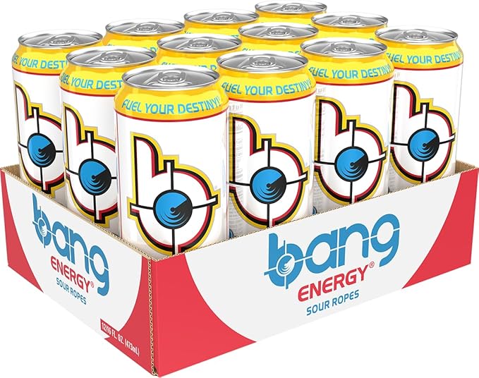 Bang Energy Sour Ropes Sugar-Free Energy Drink 16-Ounce | Pack of 12