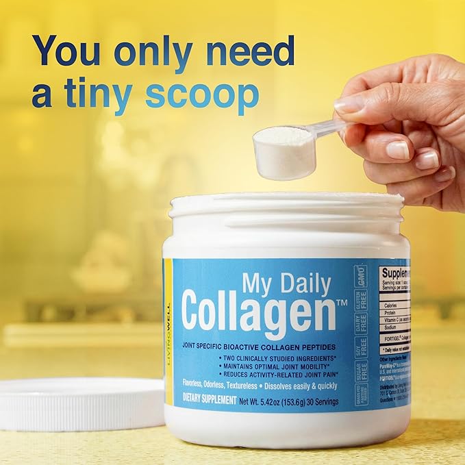 Premium Collagen Peptides Type 1 &amp 3 Collagen Powder - Hydrolyzed Bovine with Protein &amp Vitamin C – Unflavored Powdered Peptides Protein for Men and Women Joint &amp Cartilage Health – 30 Ser
