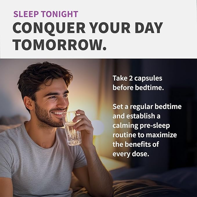 12-in-1 Melatonin Sleep Capsules - Natural Sleep Aids for Adults with Melatonin 5mg and Magnesium Glycinate 500mg Sleep Aid with Ashwagandha L Theanine Valerian Root GABA 5-HTP (90ct Pack of 1)