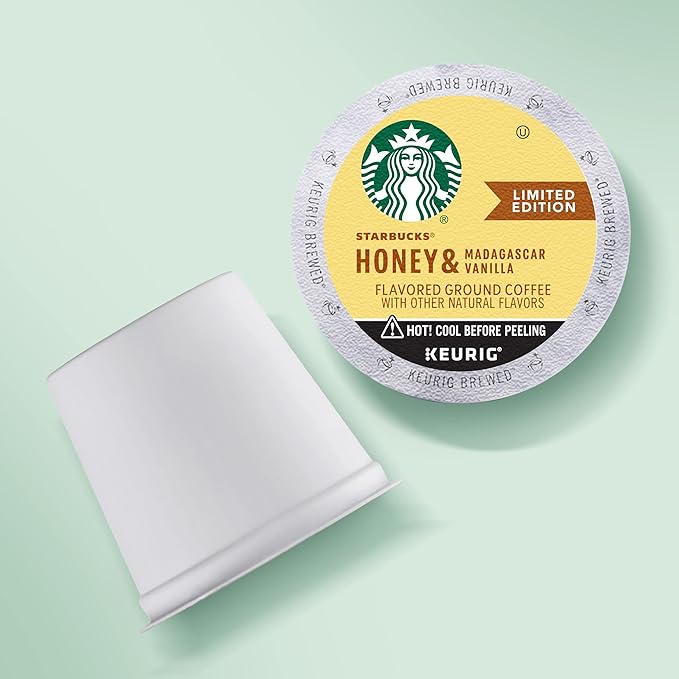 Starbucks Flavored K-Cup Coffee Pods Honey &amp Madagascar Vanilla for Keurig Brewers Limited Edition 6 boxes (60 pods total)