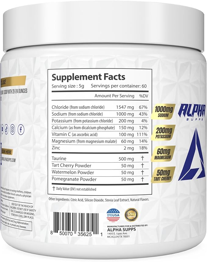 Alpha Lytes - Electrolyte Powder Daily Hydration Drink Mix - Sugar-Free Zero Calorie Instant Formula with Trace Minerals and Antioxidants (60 Servings Salted Lemon Lime)