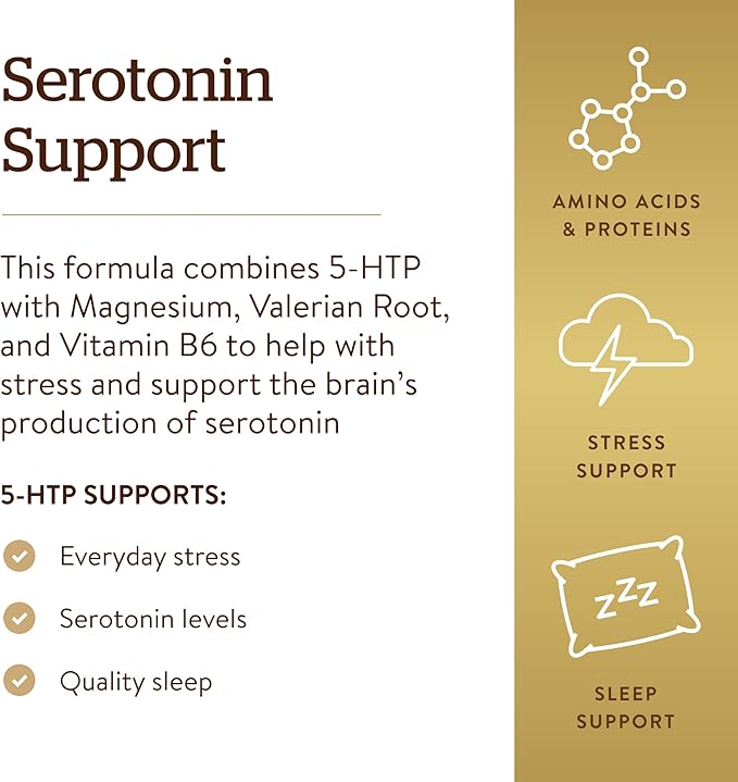 Solgar 5-HTP 100 mg 90 Vegetable Capsules - Promotes Relaxation - Positive Mood &amp Stress Support - Non-GMO Vegan Gluten Free Dairy Free Kosher - 90 Servings