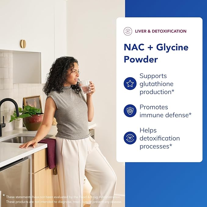 Pure Encapsulations NAC + Glycine Powder - Immune Support Detox Cleanse &amp Glutathione Production* - Conditionally Essential Amino Acids - Gluten Free &amp Non-GMO - 5.6 oz