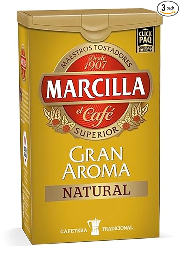 Marcilla Gran Aroma Natural Ground Coffee 250gr. Pack of 3 Units