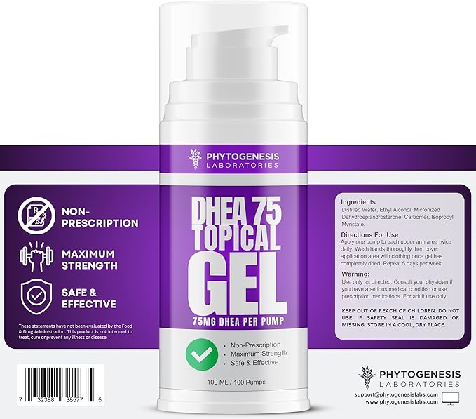 DHEA 75 – 75mg DHEA Per Pump – Promotes Healthy Aging Healthy Mood Immune Support Balanced Levels and Overall Health – One Month Supply (2)