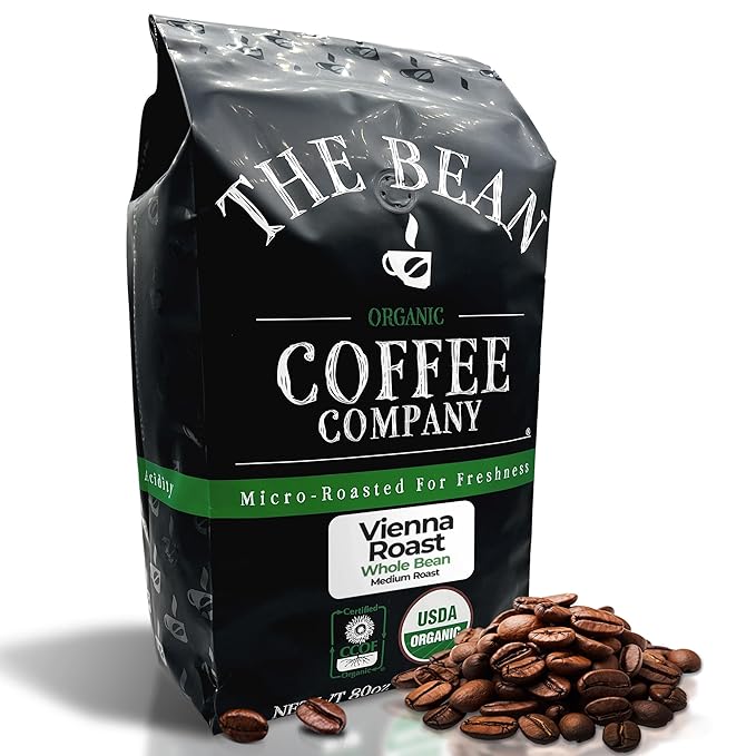 The Bean Organic Coffee Company Vienna Roast Medium Whole Bean Coffee 5-Pound Bag