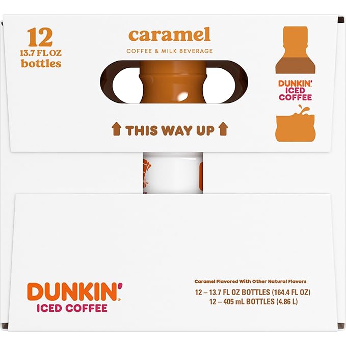 Dunkin' Iced Coffee Caramel Bottles 13.7 fl oz 12 Pack