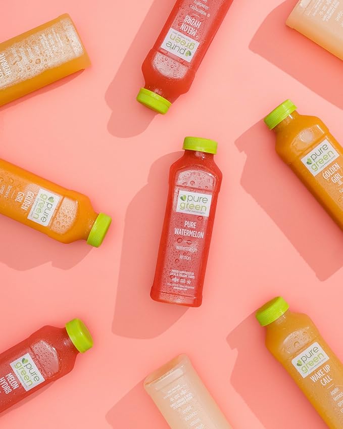 Pure Green Cold Pressed Juice - Pure Watermelon - Fresh Functional Blend with Watermelon and Lemon - Natural Gluten Free Non-GMO No Artificial Colors or Flavors - Made from Real Fruits &amp Veggie