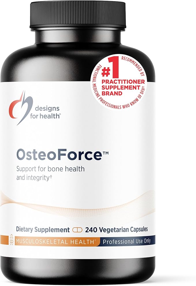 Designs for Health OsteoForce - Premium Bone Support Supplement - Highly Absorbable Nutrients - Calcium Malate Magnesium Zinc Bisglycinate Chelate Vitamins D + K - Non-GMO Soy Free (240 Capsules)