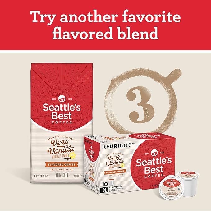 Seattle’s Best Coffee K-Cups Toasted Hazelnut - Smooth Roasted Flavored Ground Coffee 10 K-Cup Pods/Pack (Pack of 3)