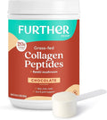 Further Food Chocolate Collagen Peptides Powder with Reishi Mushroom - 100% Grass-Fed Hydrolyzed Type 1 &amp 3 20g of Collagen per Serving Supports Skin Hair Nails &amp Joints 24.34 Oz