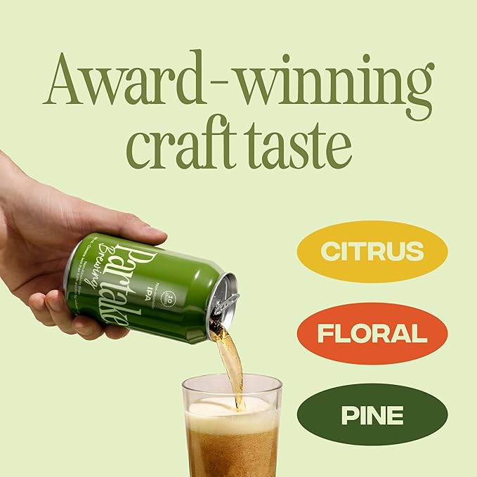 Partake Brewing Craft Non Alcoholic Beer IPA 24 Pack x 12 Fl Oz Cans - Low Calorie &amp Carb No Sugar All Natural Ingredients - Award-Winning Taste Non Alcoholic Beer Without the Empty Calories