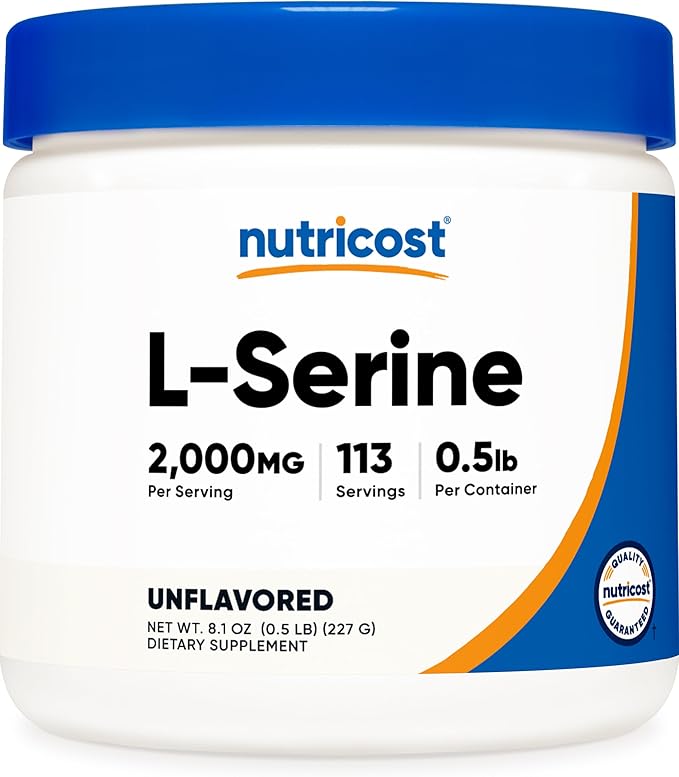 Nutricost L-Serine Powder 113 Servings (.5LB) - 2000 MG Per Serving - Non-GMO Gluten Free