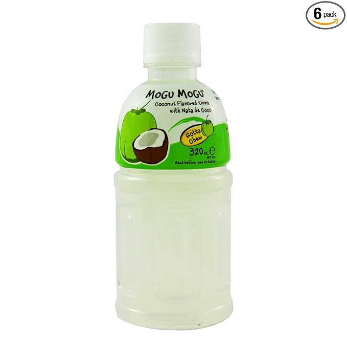 Mogu Mogu Juice with Nata De Coco Coconut 12 Pound (Pack of 6)