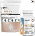Organixx Clean Sourced Collagens (20 Serv) &amp Multi-Vita-Maxx (90 Caps) Bundle Protein w/Vitamin C &amp Zinc Plus USDA Organic Whole Food Multivitamin Supports Hair Joints &amp Daily Energy G