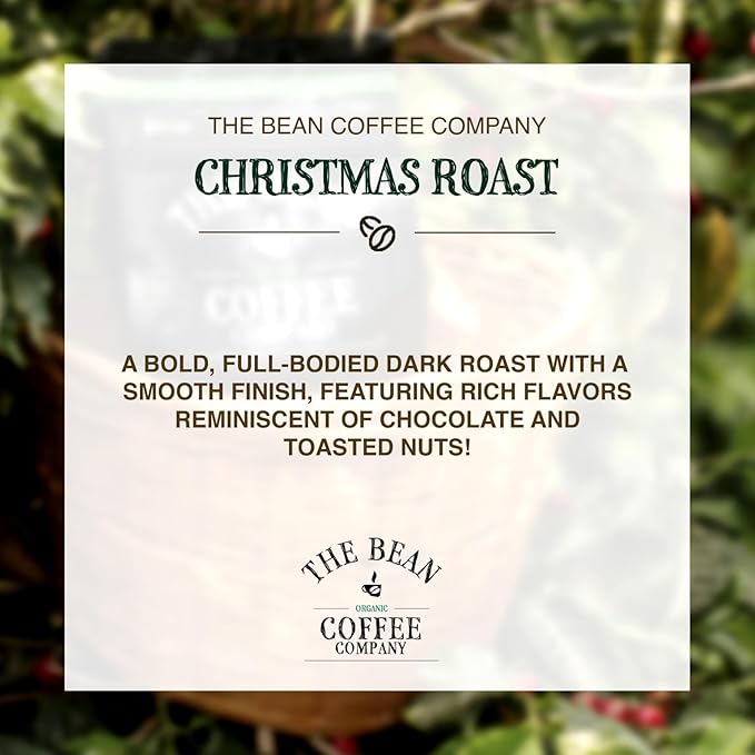 The Bean Organic Coffee Company Christmas Roast Dark Roast Whole Bean Coffee 16-Ounce Bag