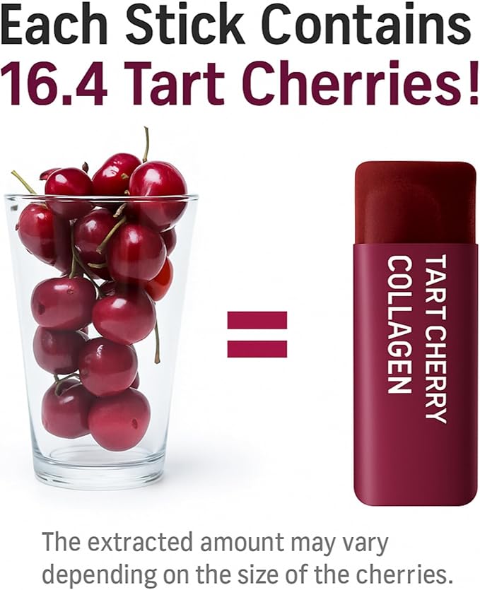 Mi-ppeum Cham&ampDeul Tart Cherry Collagen Jelly Stick 2Pack - 15 Sticks Per Pack - 1600mg Fish Collagen for Skin Elasticity &amp Hydration Tart Cherry Concentrate - Korean Collagen Jelly Stick - 콜
