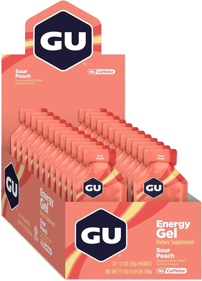 GU Energy Original Energy Gels Sour Peach - 24 Count