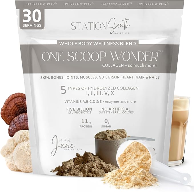 Hydrolyzed Multi Collagen Peptides Powder for Men &amp Women - 35 functional ingredients Protein Mushrooms Vitamins Enzymes Probiotics for Skin Gut Bone Joints &amp Heart support
