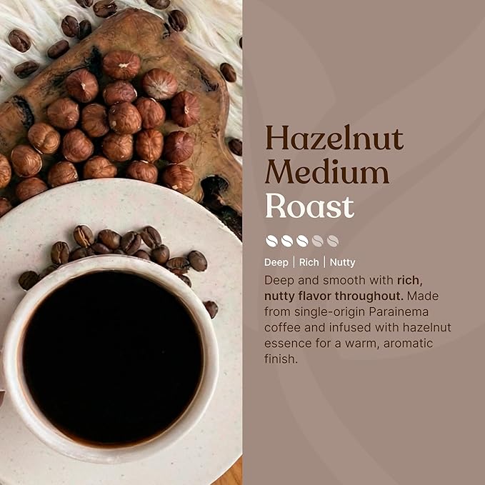 Love Grown Plastic-Free Coffee Pods 100% Arabica Single-Serve Cups Compostable Non-GMO - Compatible with Keurig Coffee Pods Machines and K-Cup Brewers Hazelnut Flavor Box of 15