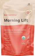 ActivatedYou Morning Lift Mushroom Infused Coffee - Certified Organic Plant Based Mushroom Coffee Instant Blend Made with Lion's Mane &amp Cordyceps to Support Digestion Energy &amp Focus (1 Pack)