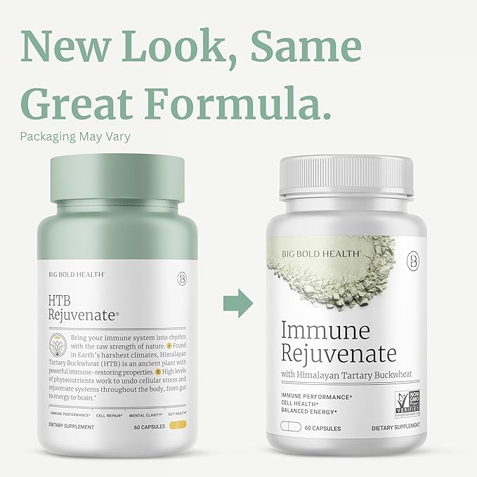 BIG BOLD HEALTH HTB Immune Rejuvenate - Polyphenols Supplement for Immune Support with Himalayan Tartary Buckwheat - Gluten Free Dairy Free Non-GMO Formula - 60 Vegetarian Capsules