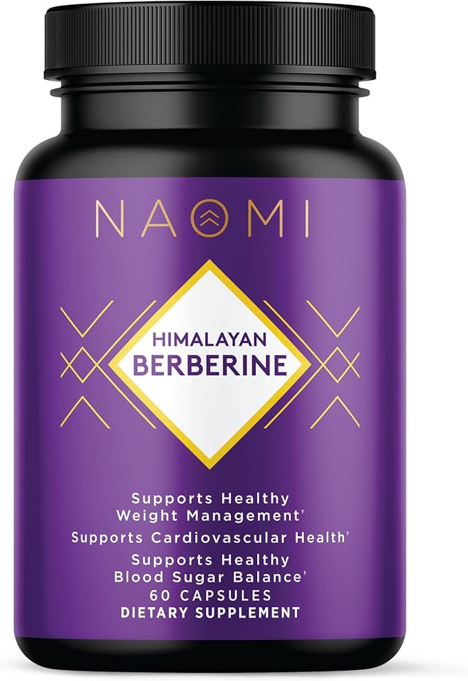 NAOMI Himalayan Berberine 500mg Clinically Studied for Blood Sugar Support Metabolic Function Healthy Weight &amp Cholesterol AMPK Activation Non-GMO Vegan Gluten-Free 60 Capsules 1-Month Su