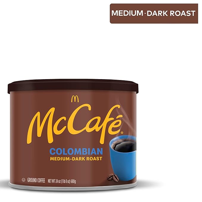 McCafe Colombian Medium-Dark Roast Ground Coffee 24 oz Canister (Pack of 2)