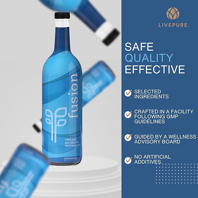 PURE Fusion | Superfruit Juice Blend for Immune Support &amp Wellness Rich in Antioxidants Vegan Gluten-Free with Acai Goji Mangosteen Noni | Dietary Supplement Drink for Men &amp Women