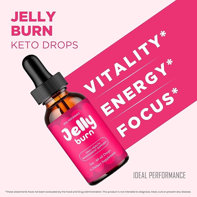 Jelly Burn Drops Official Jelly Burn Supplement Drops with All Natural Ingredients - Maximum Strength Advanced Formula Overall Health &amp Wellness Premium JellyBurn Droppers Support Reviews (3 Pa