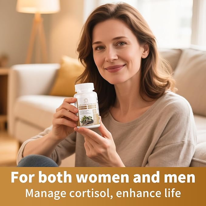 Cortisol Supplements for Women &amp Men - 10-in-1 Cortisol Reducer Manager Detox with Ashwagandha Magnesium - Lower High Cortisol Levels Relaxation &amp Night Support Non-GMO 120 Capsules
