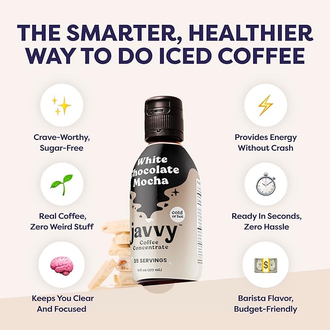 Coffee Concentrate - Limited Release Flavors - Cold Brew Coffee Perfect for Hot or Iced Instant Coffees Hot Drinks Cold Brew Concentrate 35 Servings - White Chocolate Mocha