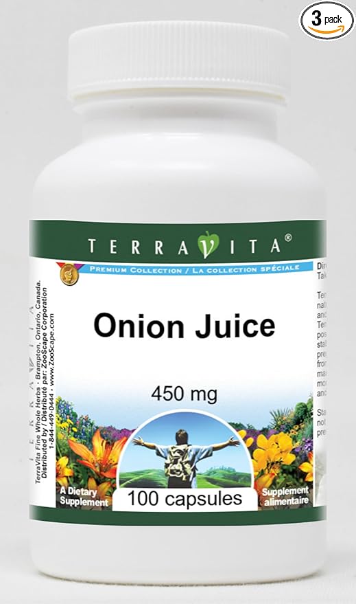 Onion Juice - 450 mg (100 Capsules ZIN: 521794) - 3 Pack