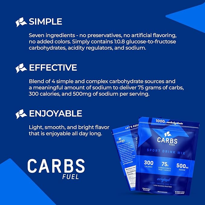 Original 1000g Sport Drink Powder - Pack of 2 | 75g Carbs 300 Calories 500mg Sodium Per Serving | No Preservatives High Carb Hydration Powder Mix | Light &amp Refreshing Flavor