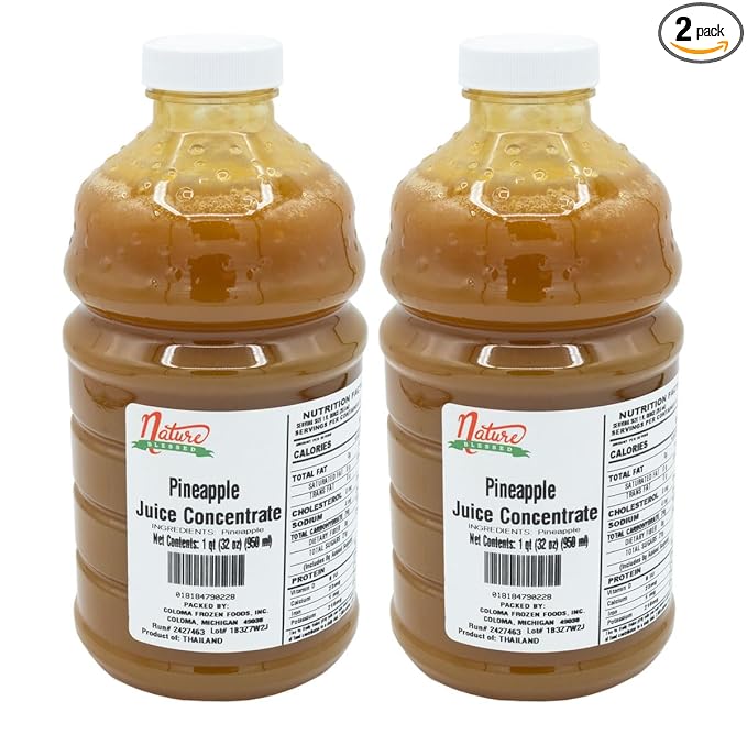 Nature Blessed 100% Pure Pineapple Fruit Juice Concentrate - 2 Quarts (2/32 fl oz bottles) Perfect for Home Vintners Brewers Distillers Cider