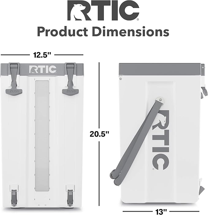 RTIC Halftime Water Cooler Portable Carrier Container Drink Beverage Dispenser Stackable with 2 Taps Bottleless BPA-Free for Sports Camping BBQ Parties Picnic &amp More White