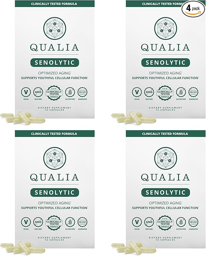 Qualia Life Sciences Qualia Senolytic Ultimate Formula for Enhanced Cell Repair&ampRejuvenation 2-Day Aging&ampLongevity Support Regimen w. FisetinQuercetin PiperlongumineSenactivCurcumin(Pack o