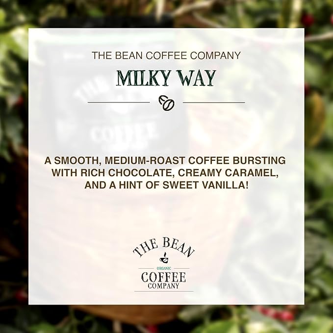 The Bean Organic Coffee Company Milky Way Medium Roast Ground Coffee 16-Ounce Bags (Pack of 2) Café molido tostado orgánico
