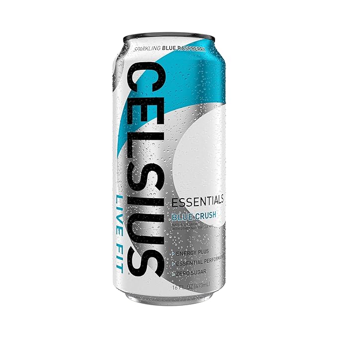 CELSIUS ESSENTIALS™ Sparkling Blue Crush Sugar Free Performance Energy Drink 16 Fl Oz (Pack of 12)
