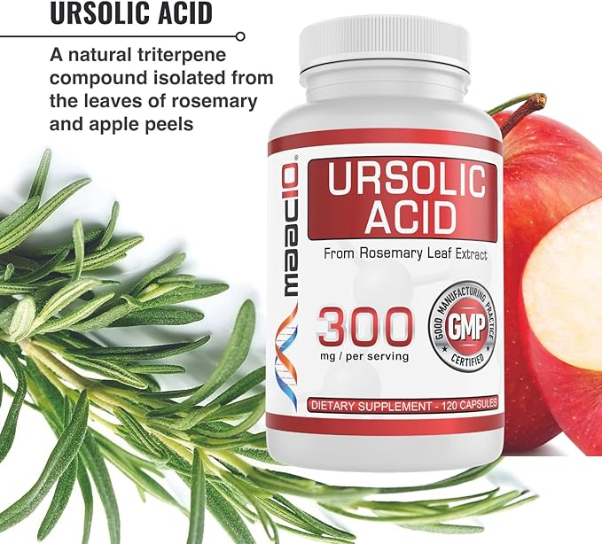 MAAC10 Ursolic Acid 300mg - Sourced from Rosemary Extract AMPK &amp Sirtuin Activator - Third-Party Lab Tested