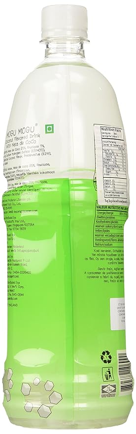Mogu Mogu Coconut Juice with 25% Nata De Coco 1000ml (12 Pack)