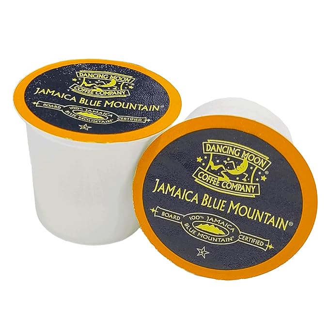 Dancing Moon Coffee Pods - 100% Jamaica Blue Mountain Medium Roast - K-Cup Compatible Keurig Coffee Pods - Small-Batch Crafted Supports Military Charity - 24 Cups