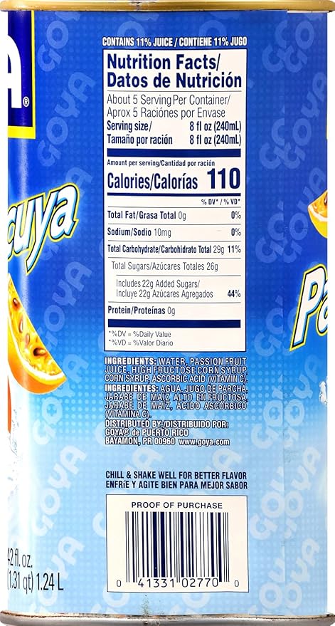 Goya Foods Passion Fruit Cocktail 42 Fl Oz (Pack of 12)