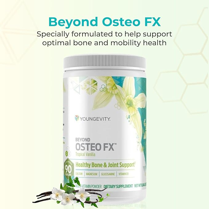 Youngevity Beyond Osteo FX - Tropical Vanilla | Healthy Bone Support | Multi-Vitamin Powder | 30 Servings (3 Canisters)