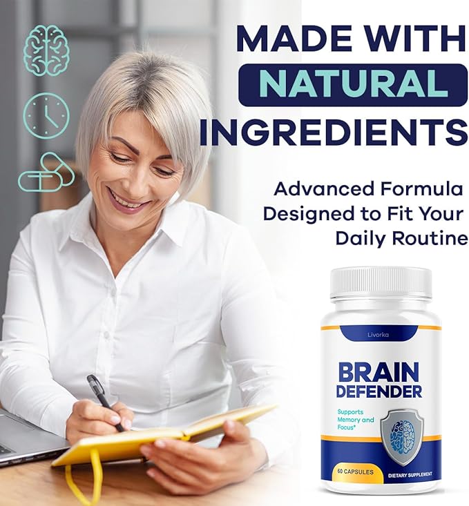 (2 Pack) Brain Defender - Official Brain Defender Supplement Advanced Pills Natural Brain and Memory Support Brain Defender Health &amp Wellness Multivitamin 120 Capsules for 2 Months