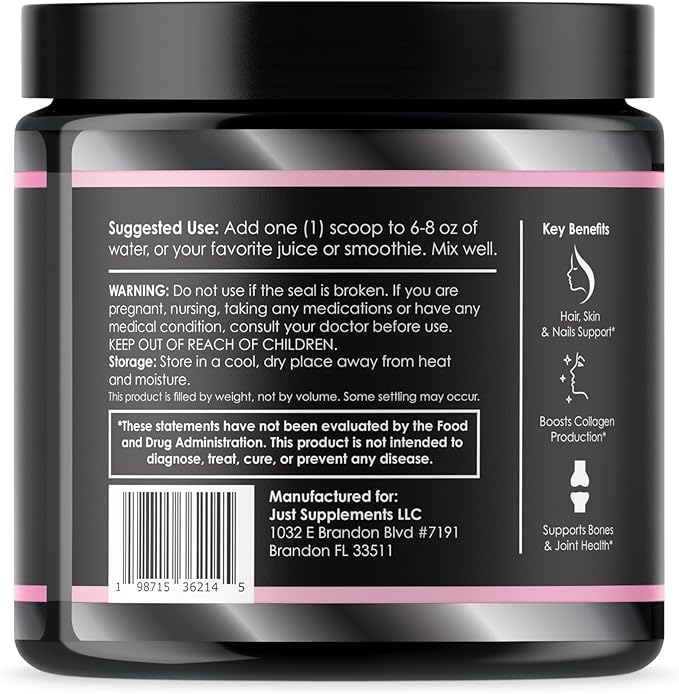 Beauty Multi Collagen with Vitamin C Biotin Hyaluronic Acid &amp Keratin Peptides Type I II III V X.